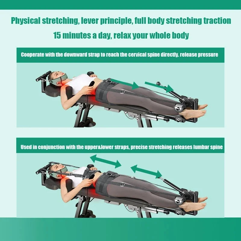 Multifunctional electric stretcher for height increase and lengthening, lumbar support stretcher, inverted traction machine