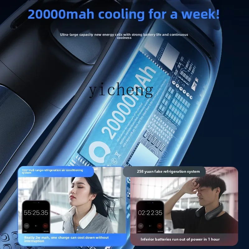 ZZ nekventilator airconditioner koeling stille lange batterijduur grote wind airconditionerventilator