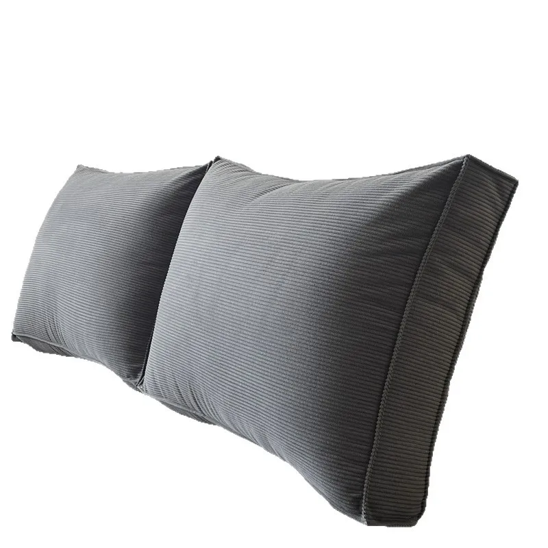 Large Corduroy Bed Backrest Cushion for Reading in Bed, Detachable Washable Cover, Thick PP Cotton Filled Lumbar Support Pillow
