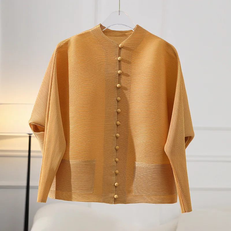 Women's Jacket Spring and Autumn New Fashion Cardigan Round Neck Single Row Long Sleeve Short Coat Women