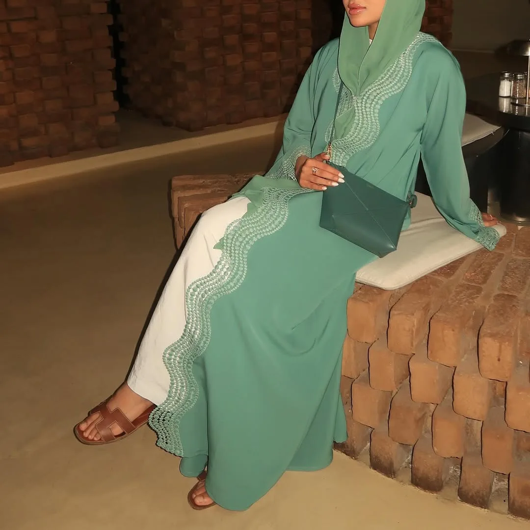 

Ramadan Open Abaya Dubai Kaftan Women Muslim Party Dress Eid Djellaba Kimono Cardigan Kimono Cardigan Kebaya Femme Robe Jalabiya