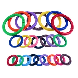 2-14Pcs Metal O Ring Spring Clasps for DIY Jewelry Openable Round Carabiner Keychain Bag Clips Hook Dog Chain Buckles Connector