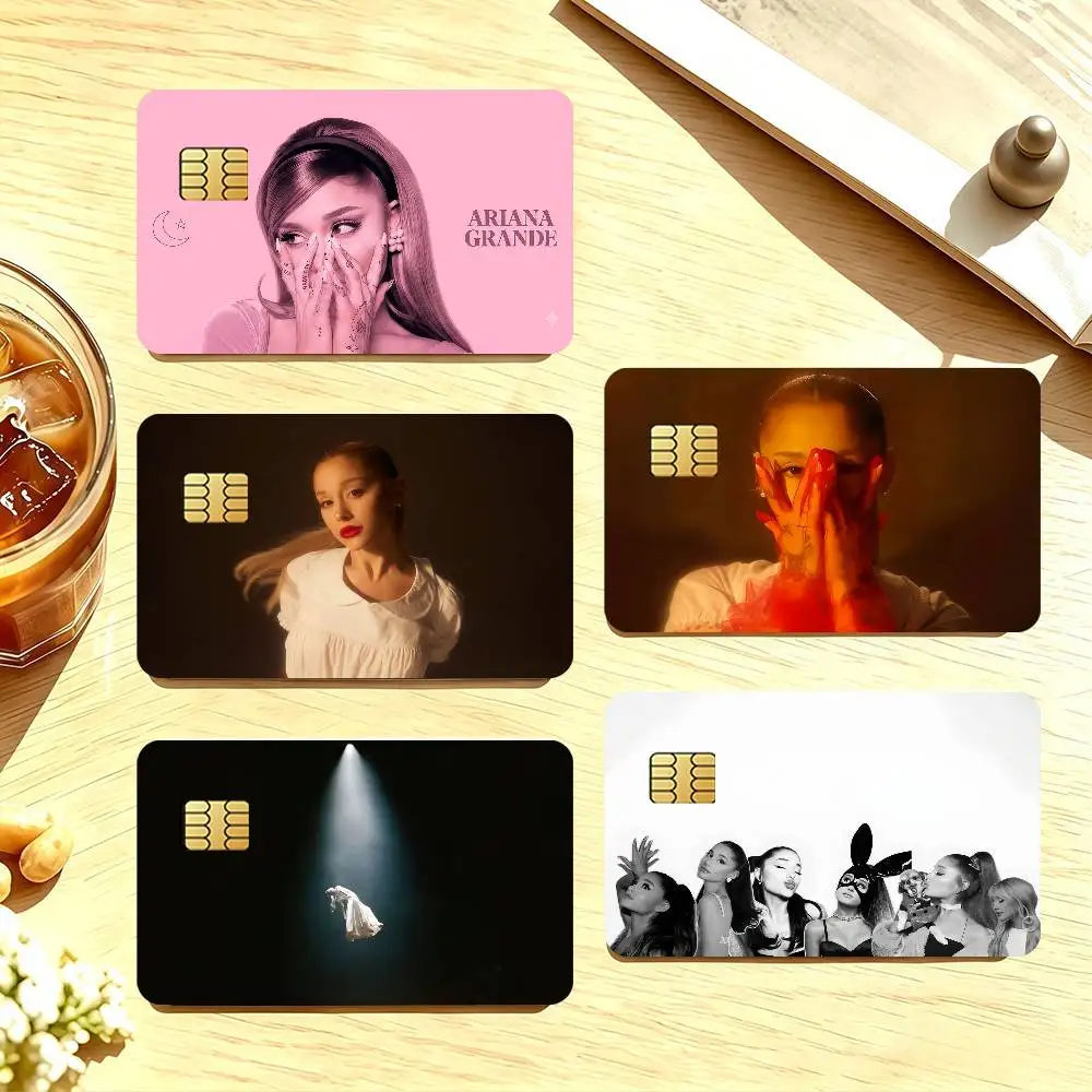 Singer A-Ariana G-Grande Credit Card Public Transportation Cards Protective Sticker Waterproof Card Face Decoration 4PCS