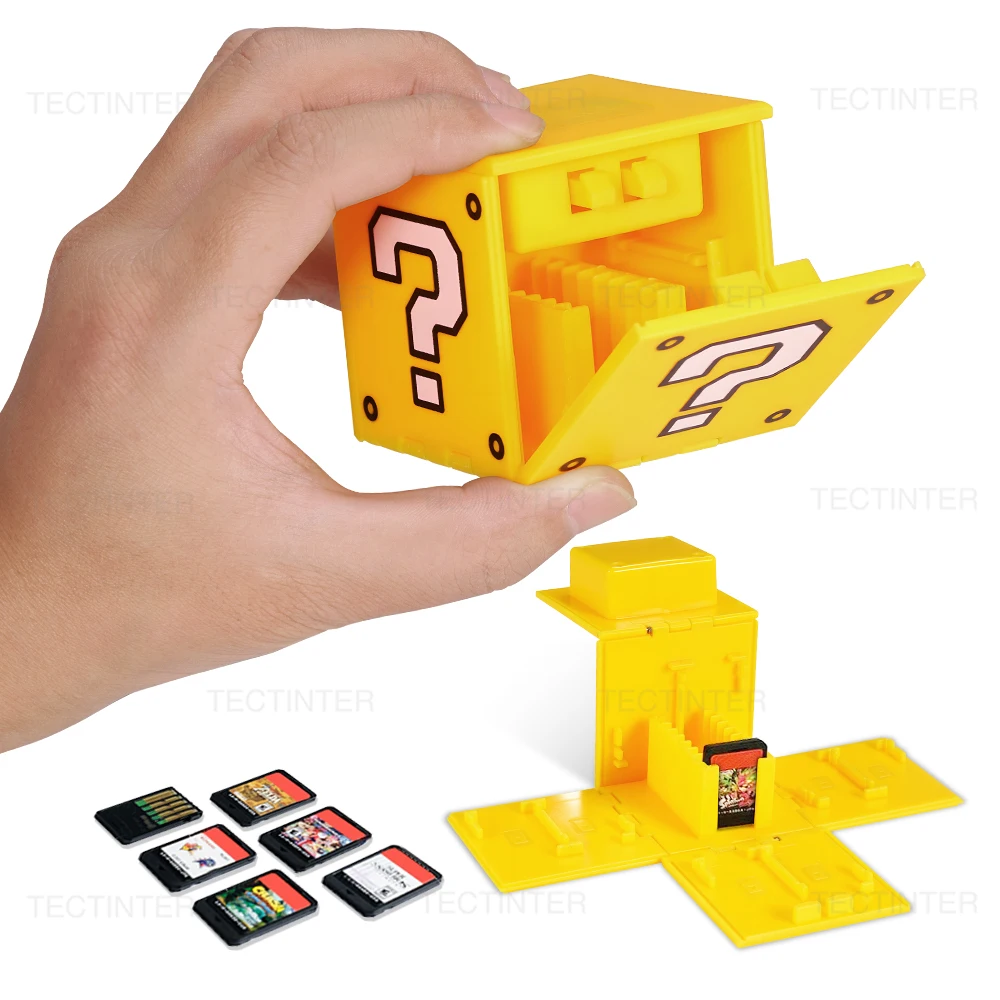 

16-слоточный чехол для игровых карт для Nintendo Switch 1/2/Lite/OLED, портативный ящик для хранения картриджа, квадратный для аксессуаров для переключателей