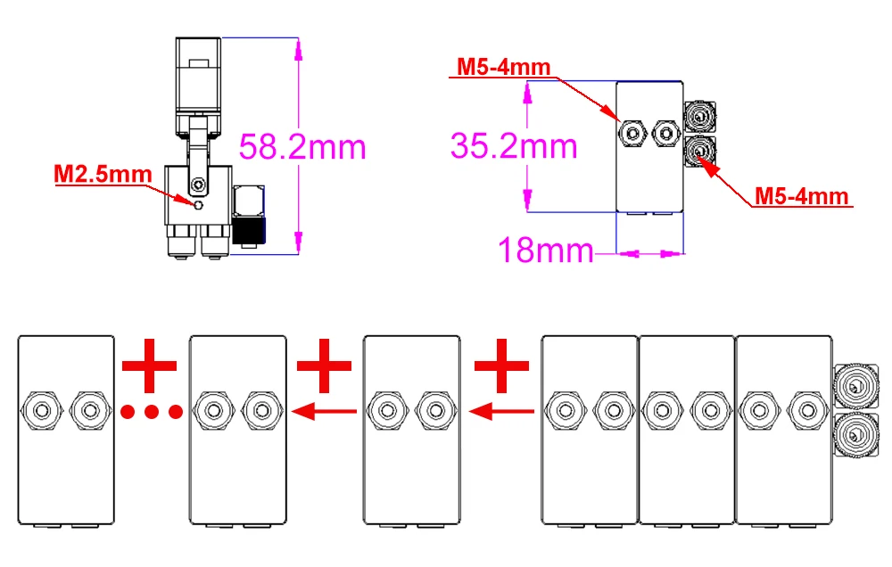 RC Hochdruck-Hydraulik-Drehventilblock mit 4 mm Düse 1/2/3/4/5/6/7/8 Kanäle für Bagger-Technikfahrzeugmodell – Detail 2