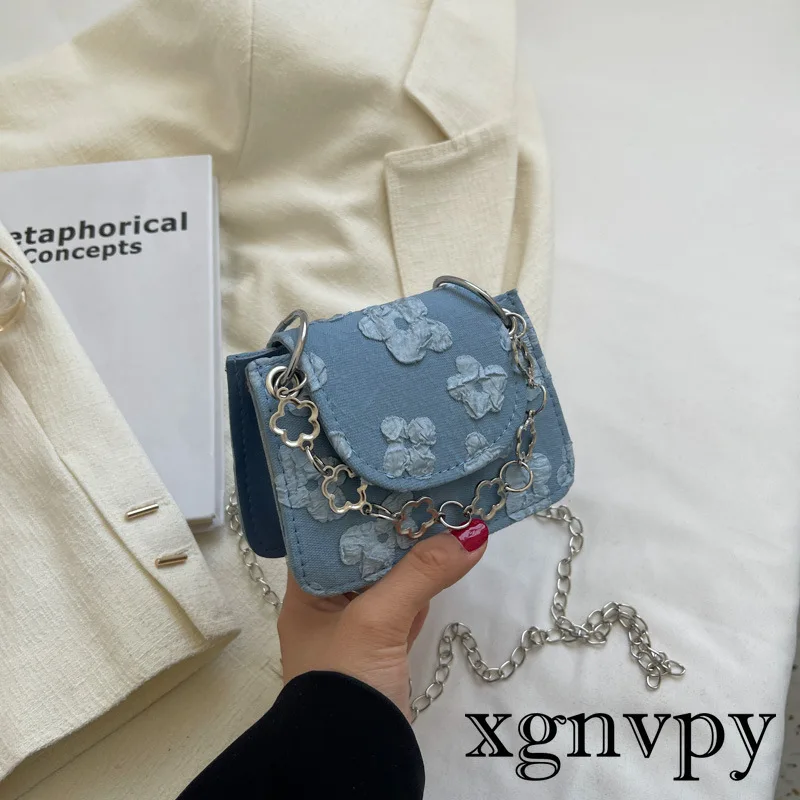 xgnvpy Mini Luxury Crossbody Bag Women 2024 Solid Color Small Shoulder Messenger Casual Chain Shopper Purse