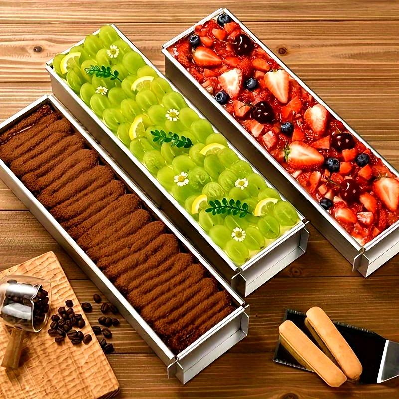 

Алюминиевая прямоугольная форма для торта Tiramisu со стабильным основанием — подходит для торта Tiramisu, чизкейка и мусса — кухонные принадлежности