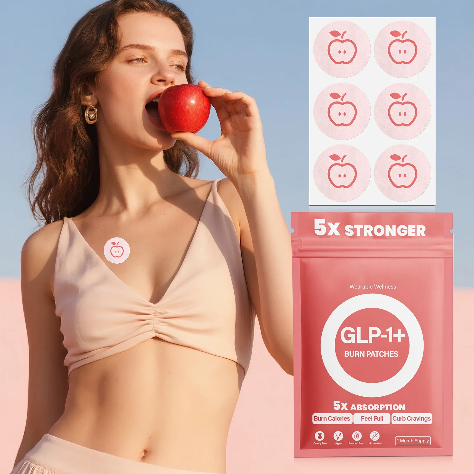 Body shaping and health patch, lightweight body, slimming and shedding small belly apple patch, with long-lasting slimming effec