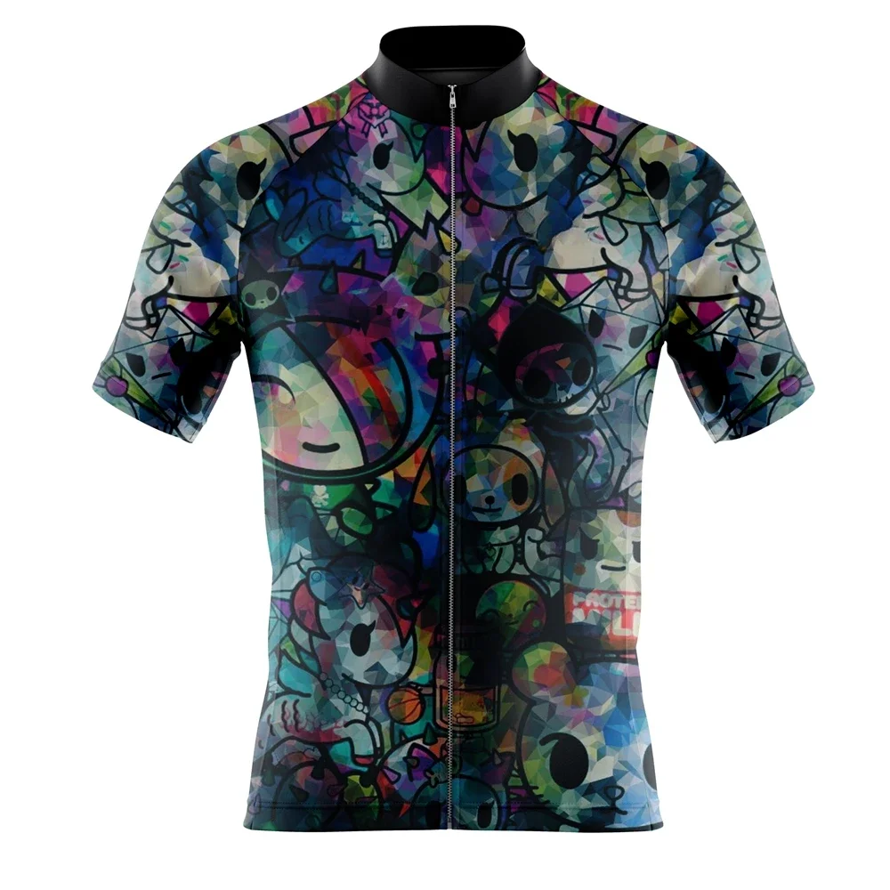 قمصان صيفية للرجال بأكمام قصيرة لركوب الدراجات سريعة الجفاف وقابلة للتنفس وخفيفة الوزن ملابس فريق الاحترافي #5