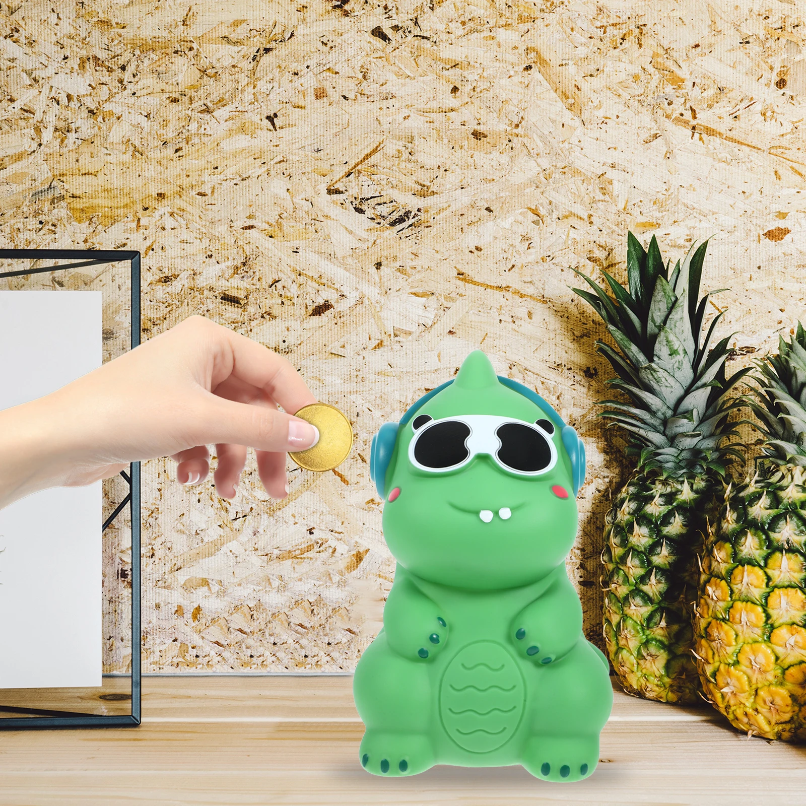 

Cute Dinosaur Shaped Piggy Bank Vinyl Coin Holder Adorable Money Box Decorative Saving Jar Desktop Storage Gift For