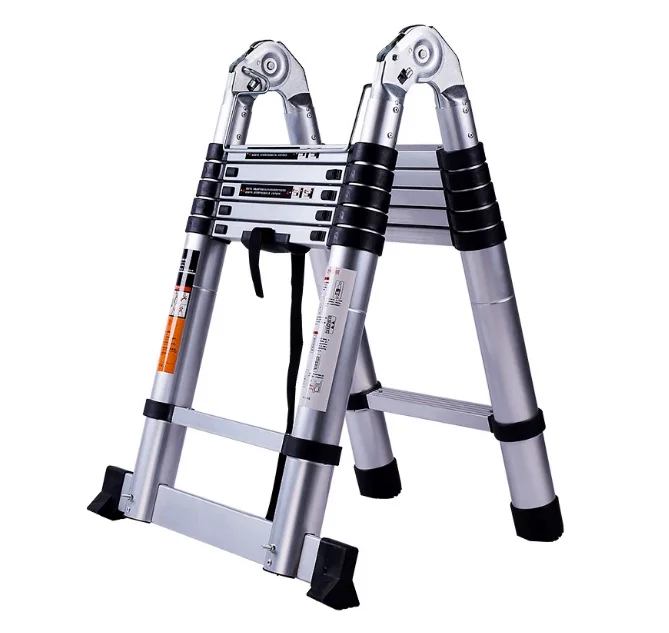 Multipurpose 4-in-1 Multifunctional Custom Alloy Telescopic Step Ladder Multi-Function Folding Herringbone Ladder Aviation