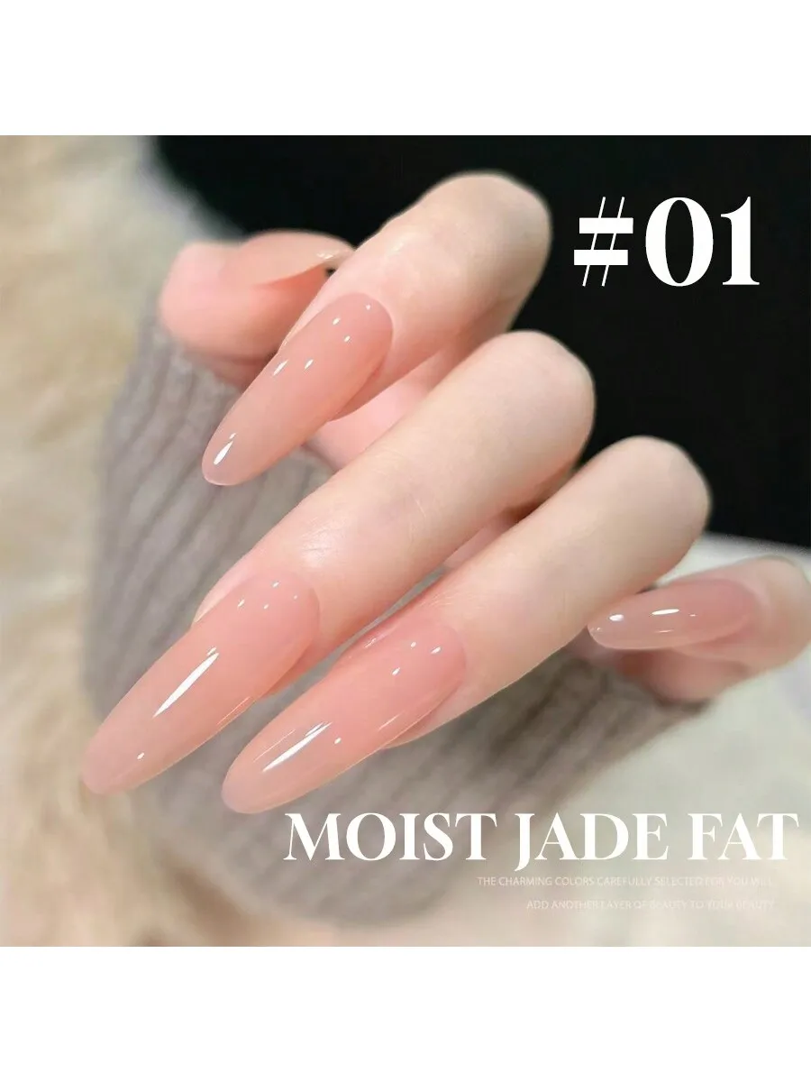 1-6pcs Miss Comoy 15ML Pure Desire Jade Glue: Raiz de lótus rosa/ice nude, base versátil, salão/DIY, curado claro.