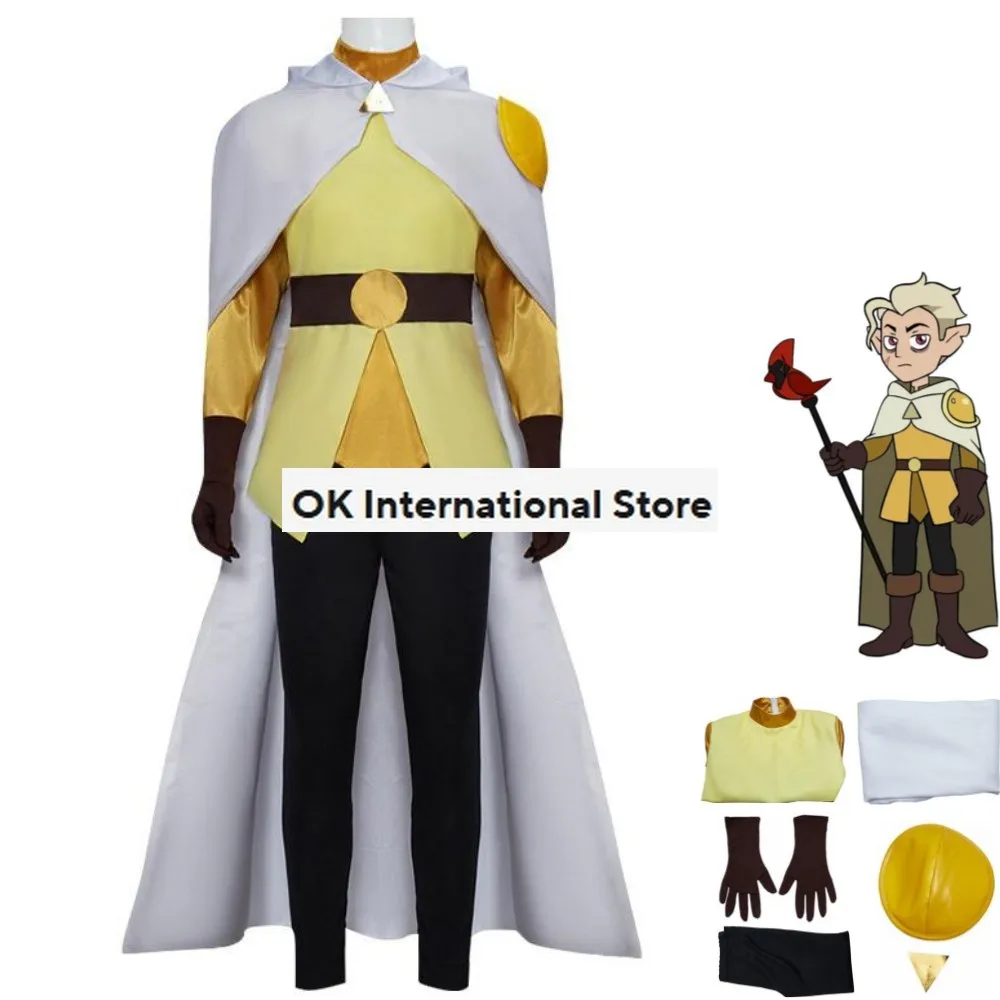 

Anime American TV Series Owl House Luz Hunter Cosplay Costume White Cloak Cape Uniform Full Set Man Halloween Carnival Suit