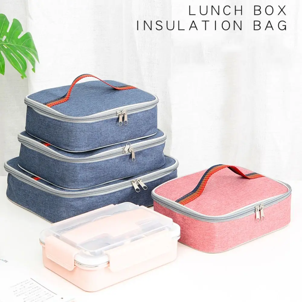 

Soft Square Lunch Box Meal Container Reusable Picnic Pouch Thermal Insulated Portable Cooler Lunch Bag Women