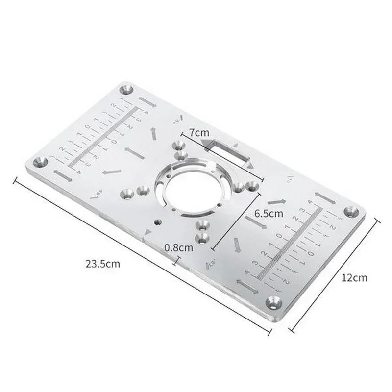 Multifunctional Aluminium Router Table Insert Plate Woodworking Benches Wood Router Trimmer Plate Engraving Machine Tools