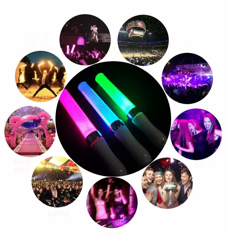 Japanese and Korean Concert Props 18 Color 3W High Brightness LED Fluorescent Stick Support Luminous   Pen Light