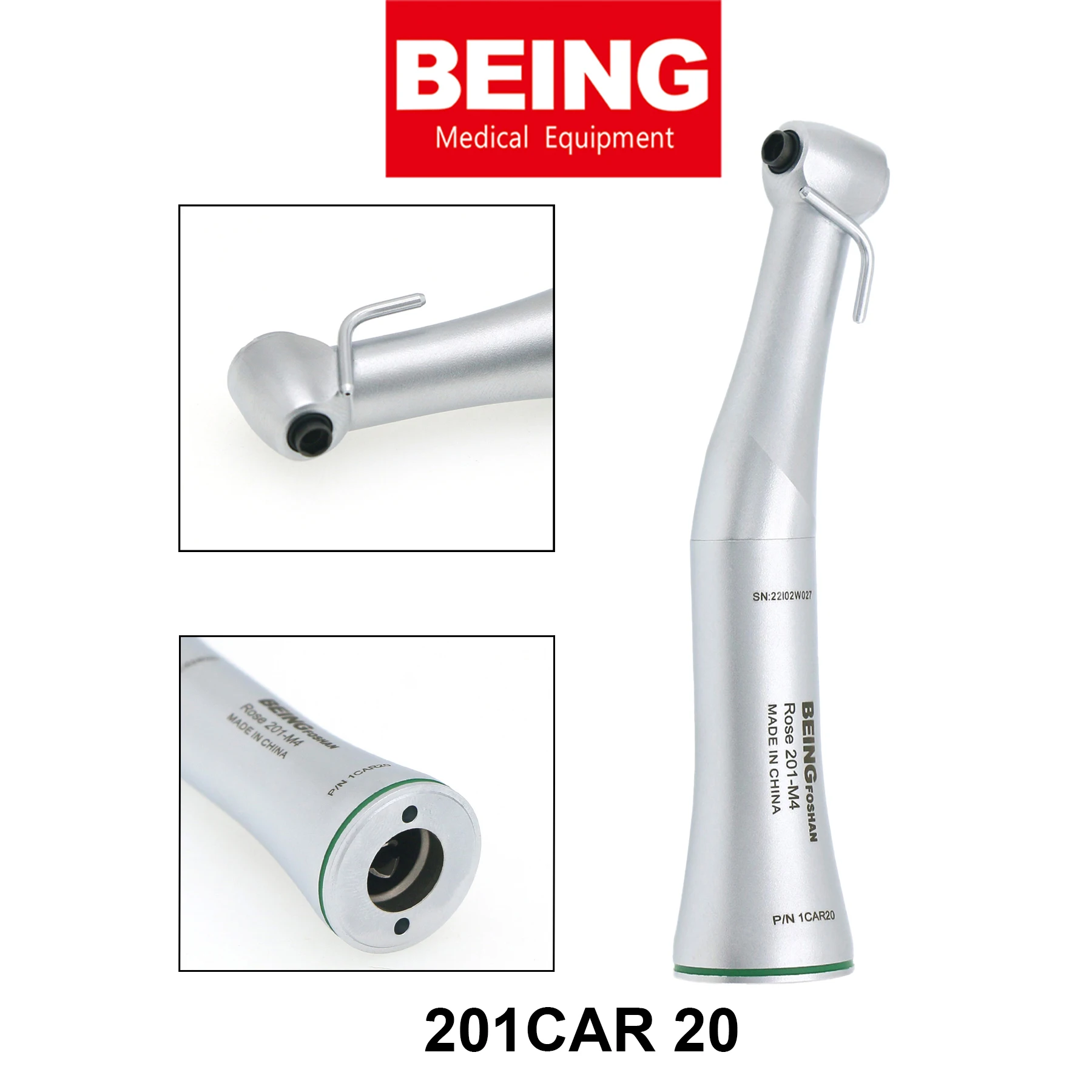 

BEING Dental 201CAR4 20:1 Surgery Implant Low Speed Contra Angle Handpiece E Type