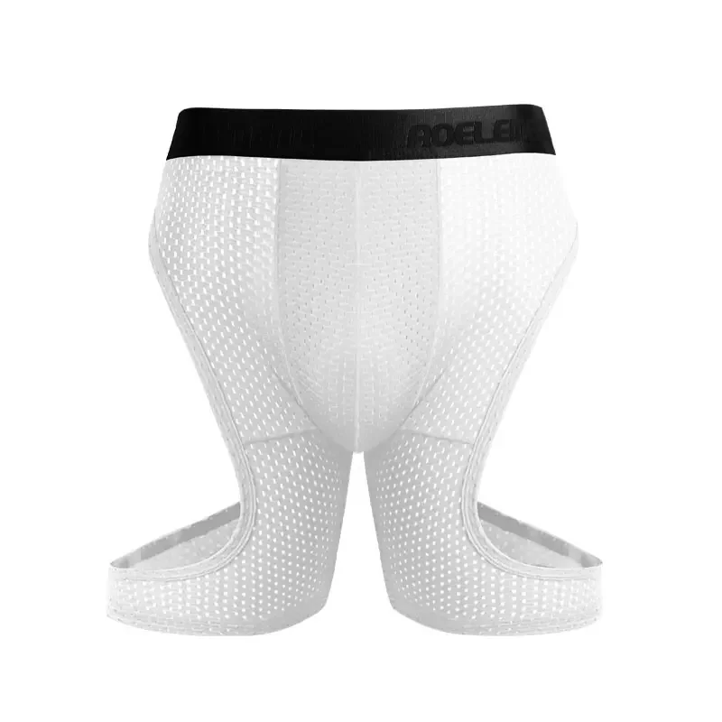 

Sports briefs Men's fitness ice silk thin training quick dry running lengthened anti-wear leg non-wear crotch boxer pants