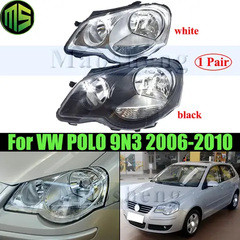 Maosheng 1 Pair Front Bumper Head Light Head Lamp For Volkswagen VW POLO 9N3 2006-2010 Headlamp Headlight Front Turn Light
