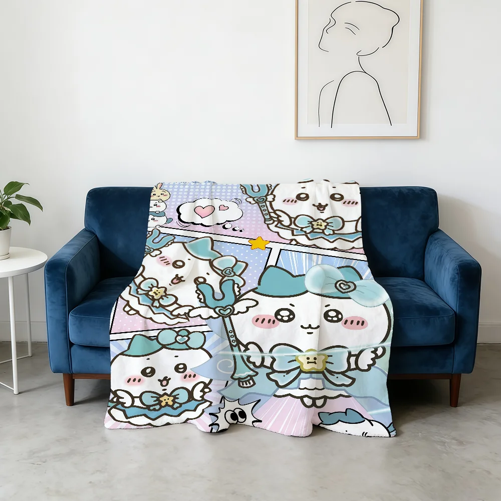 Anime Cute C-Chiikawa-ES Blanket Flannel Warm Soft Throw Blanket For Room Sofa Childish Birthday Gifts