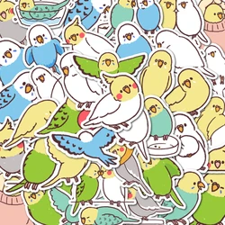 40pcs Cute Pet Parrot Stickers,Self-Paste,Can Be Used To Decorate Notebooks,Refrigerators,Cabinets,Desktops, Walls, Mirrors, Etc