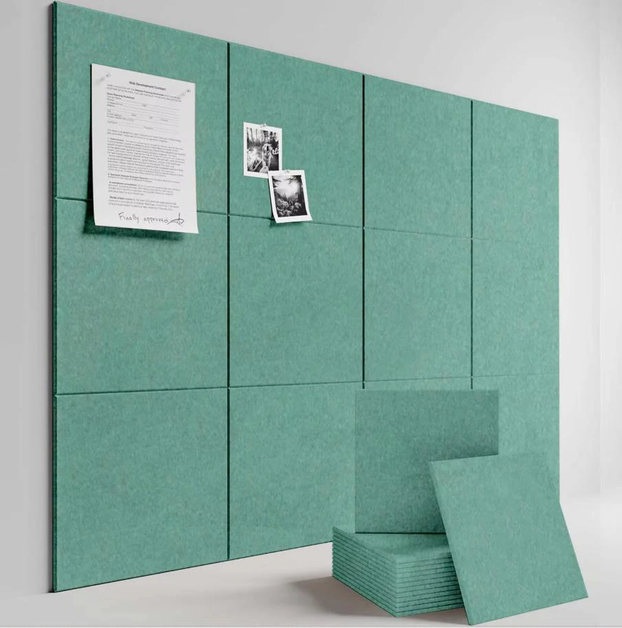 Thickened 30*30cm 12PCS Felt Wall Cork Board Soundproof Sound Proof Insulation Acoustic Panel Decorative Self-adhesive Large Wallpaper Ceiling Living Room Pin Note Memo Photos Board for Office Home Decor