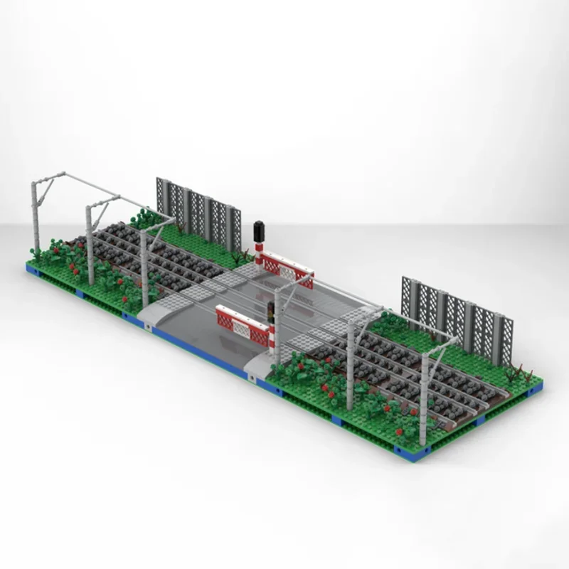 City Street View Moc Bouwstenen Spoorweg Trein Model Technologie Modulaire Blokken Cadeau Kerst Speelgoed DIY Set Montage Vakantie