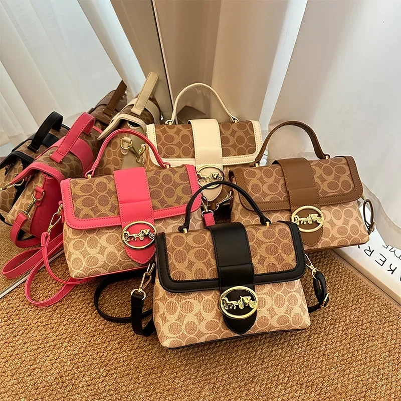 

The 2025 New Luxury Brand Design To Create Women's Retro Personality Casual One-shoulder Printed Small Square Bag