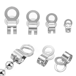 50pcs Stainless Steel Ball Bead Chains Connector Clasps End Crimp for DIY Handmade Bracelet Necklace Jewelry Making Accessories