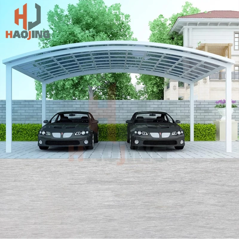 تخصيص الألومنيوم حديقة شرفة مرآب 2 سيارة 6x3 مظلة معدنية خارجية سقيفة البولي كربونات المرآب مواقف السيارات الكهربائية #2
