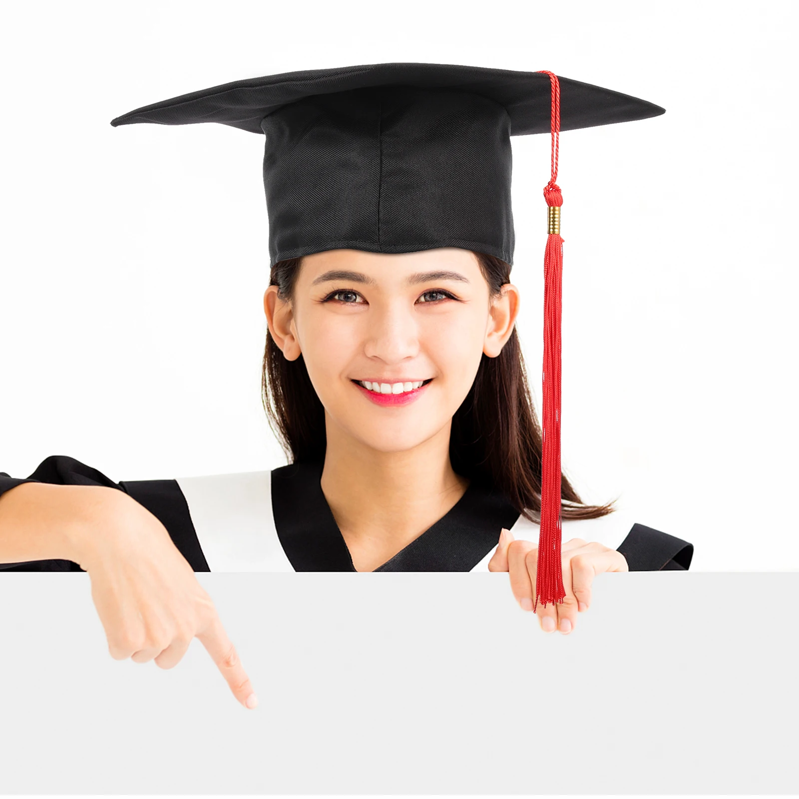 

Graduation Cap Hat Props Aldult Hats with Tassel Black Accessories Kids Student