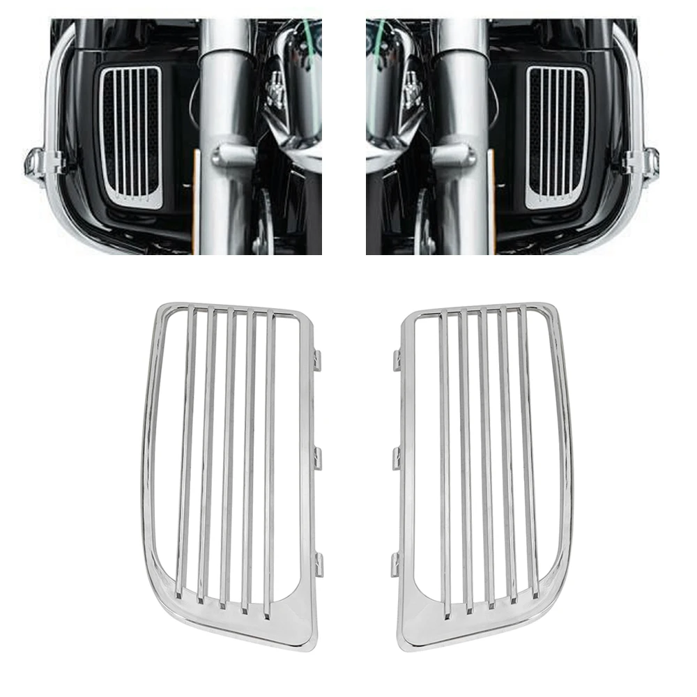 Chrome Motorcycle Radiator Grill Lower Fairing Cover Fits For Harley Touring Road King Street Glide Ultra Limited Models