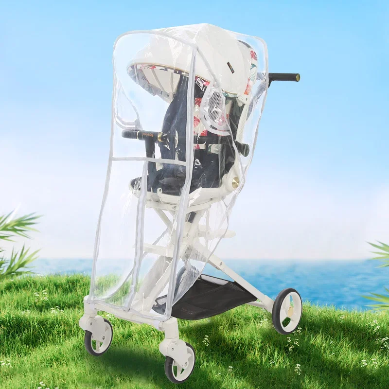 Clear Universal Baby Stroller Rain Cover - Waterproof Windproof Multi-Use Canopy Protects Baby During Travel Practical Accessory