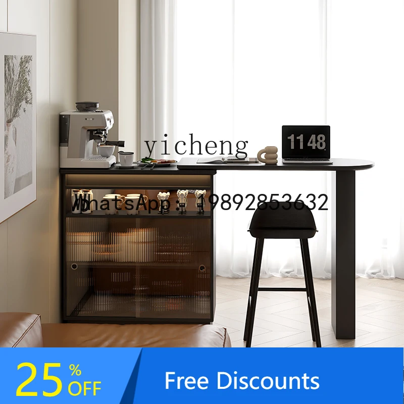 

LYY ZZ minimalist telescopic bar counter integrated cabinet solid wood partition small apartment living room side cabinet