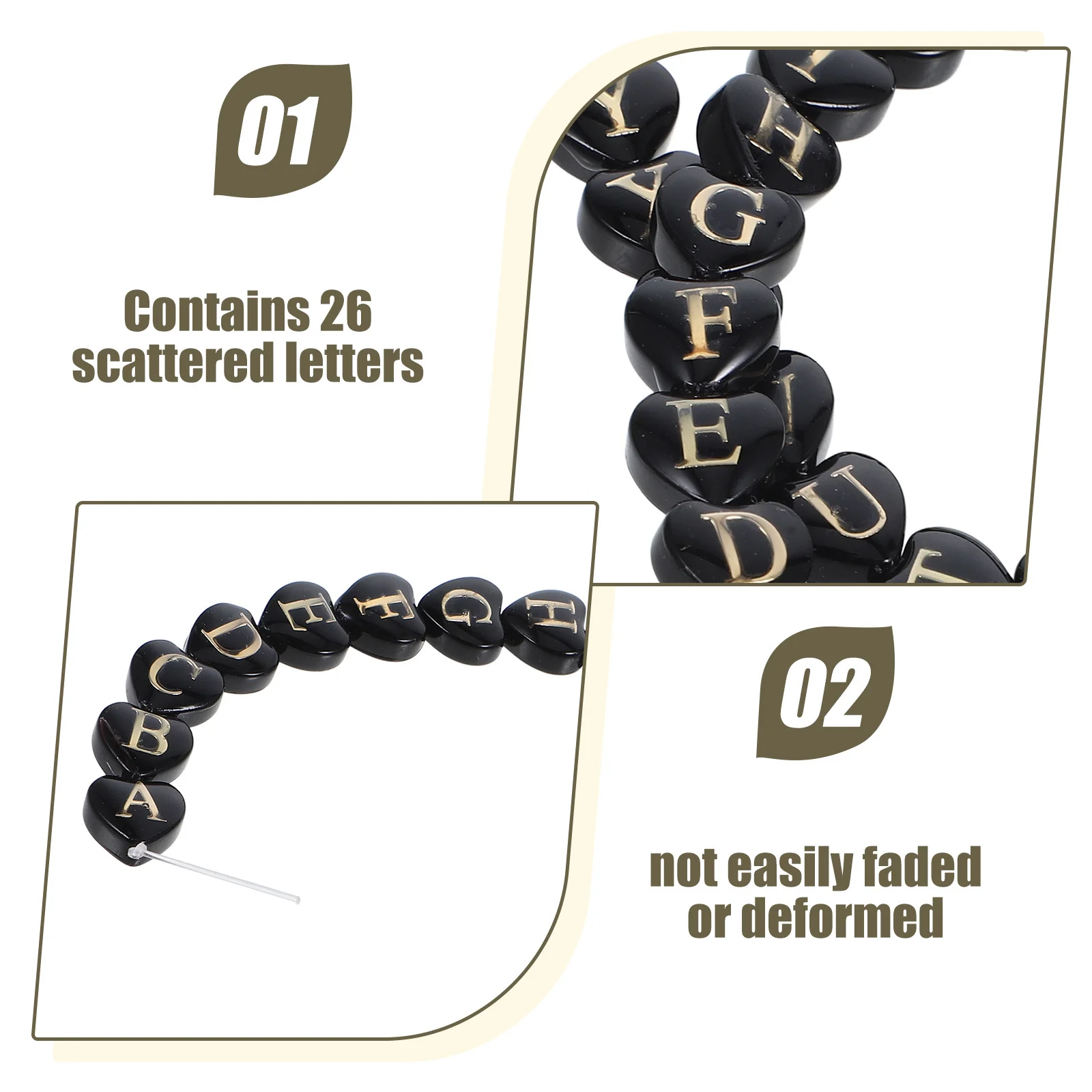 26Pcs Letters Heart Beads White Shell Smooth Durable Alphabet Charms DIY Bracelets Necklaces Jewelry Making Accessories