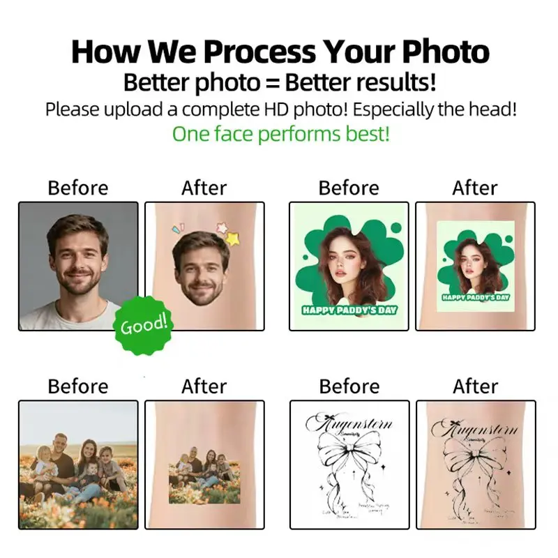 Pegatinas de tatuaje temporal de amor personalizadas, decoraciones y regalos de cumpleaños y Día de San Valentín para novias masculinas y femeninas