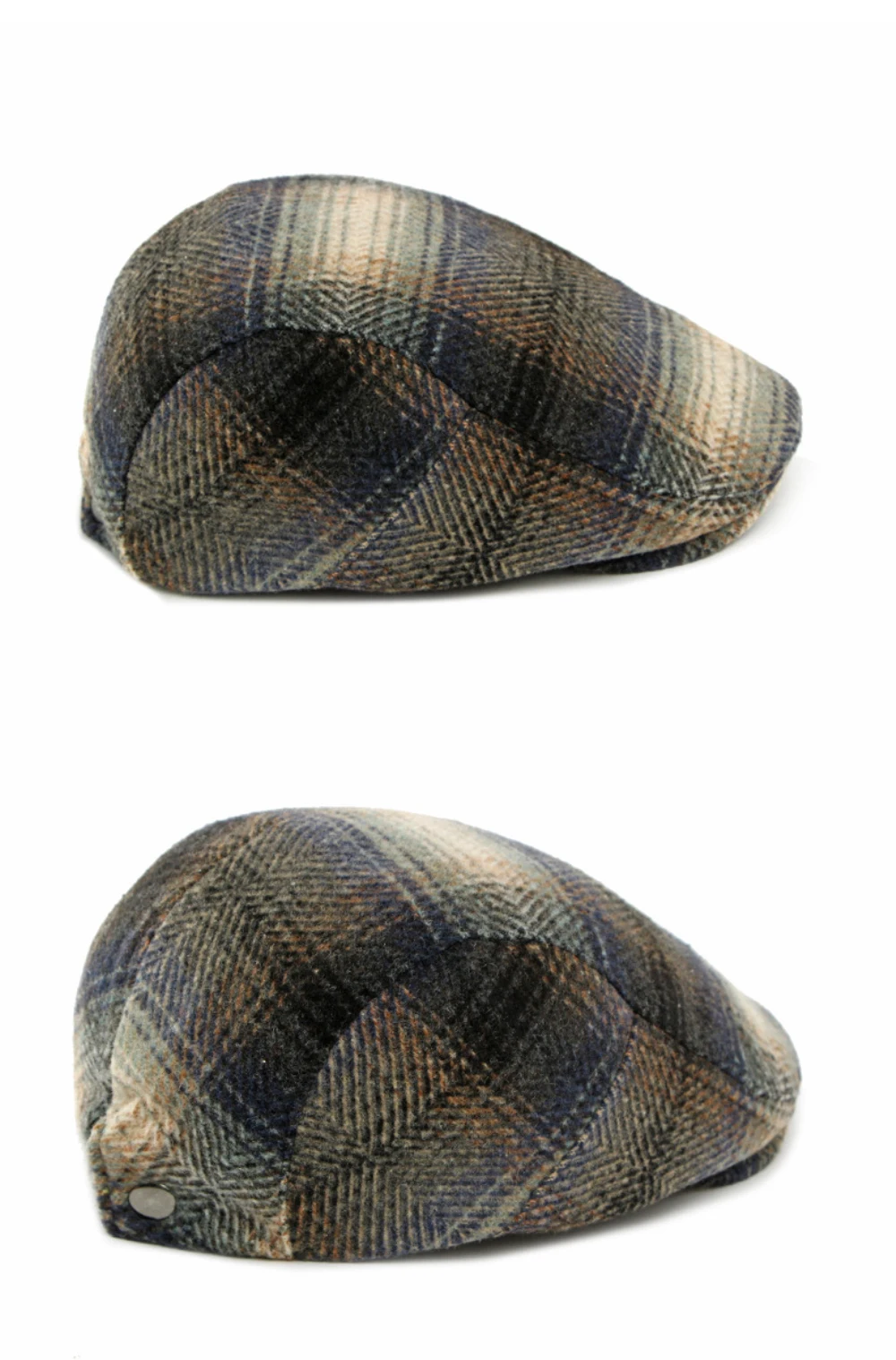 HT4883 Herren Berets Frauen Herbst Winter Plaid Wolle Baskenmütze Hut Künstler Maler Achteckige Flache Kappe Männlich Weiblich Einstellbare Baskenmütze Kappen – Detail 12