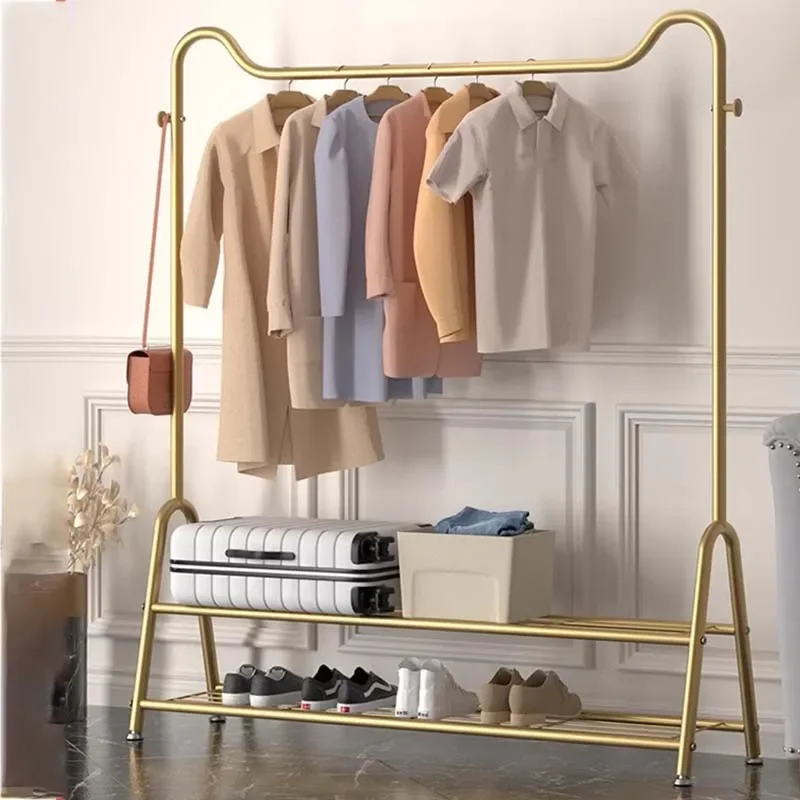

Бутик-вешалка для одежды для спальни, портативная прихожая, скандинавская металлическая вешалка для одежды, балкон, золотой