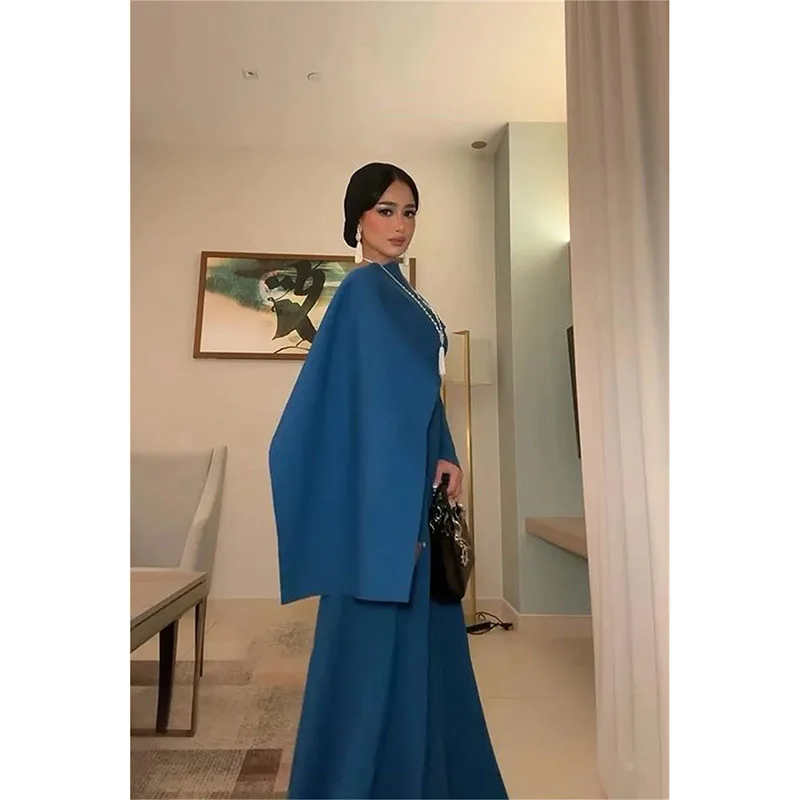 Elegante vestido de baile A-Line, vestido de noite até o chão, gola alta, vestidos de casamento, Arábia Saudita, Custom Made, 2024