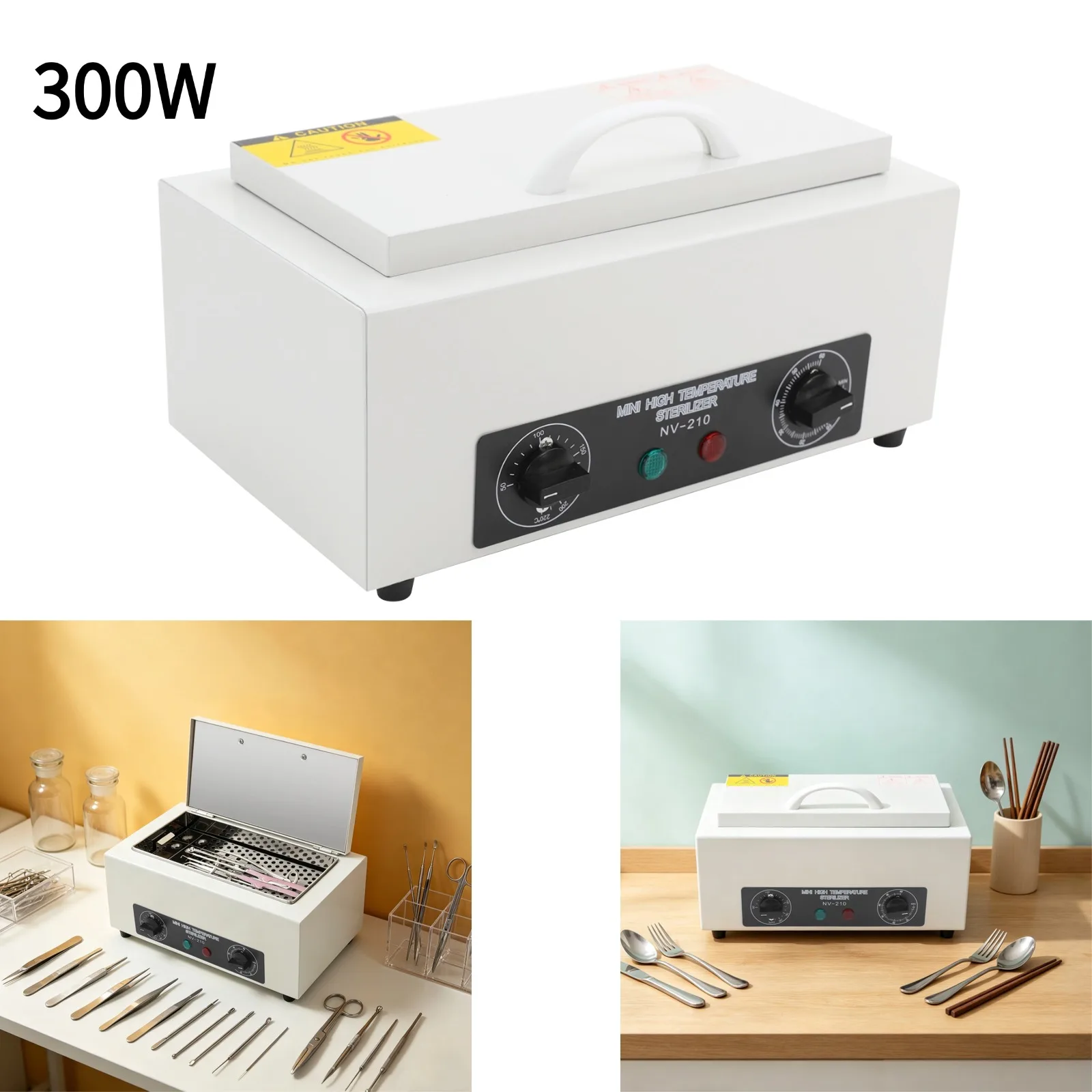 Image of 300W Trockenwärme-Sterilisatorbox 2L Hochtemperatur-Nagelwerkzeug-Sterilisator mit Trocknungsfunktion für Schönheitssalon, Friseursalon, Klinik