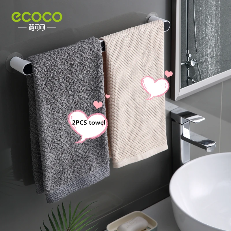 Towels Rack Organizer Wall-Mounted Rack Punch Free Home Towel Cabinet Toilet Bar Towel Shelf Closet Bathroom Accessories ECOCO