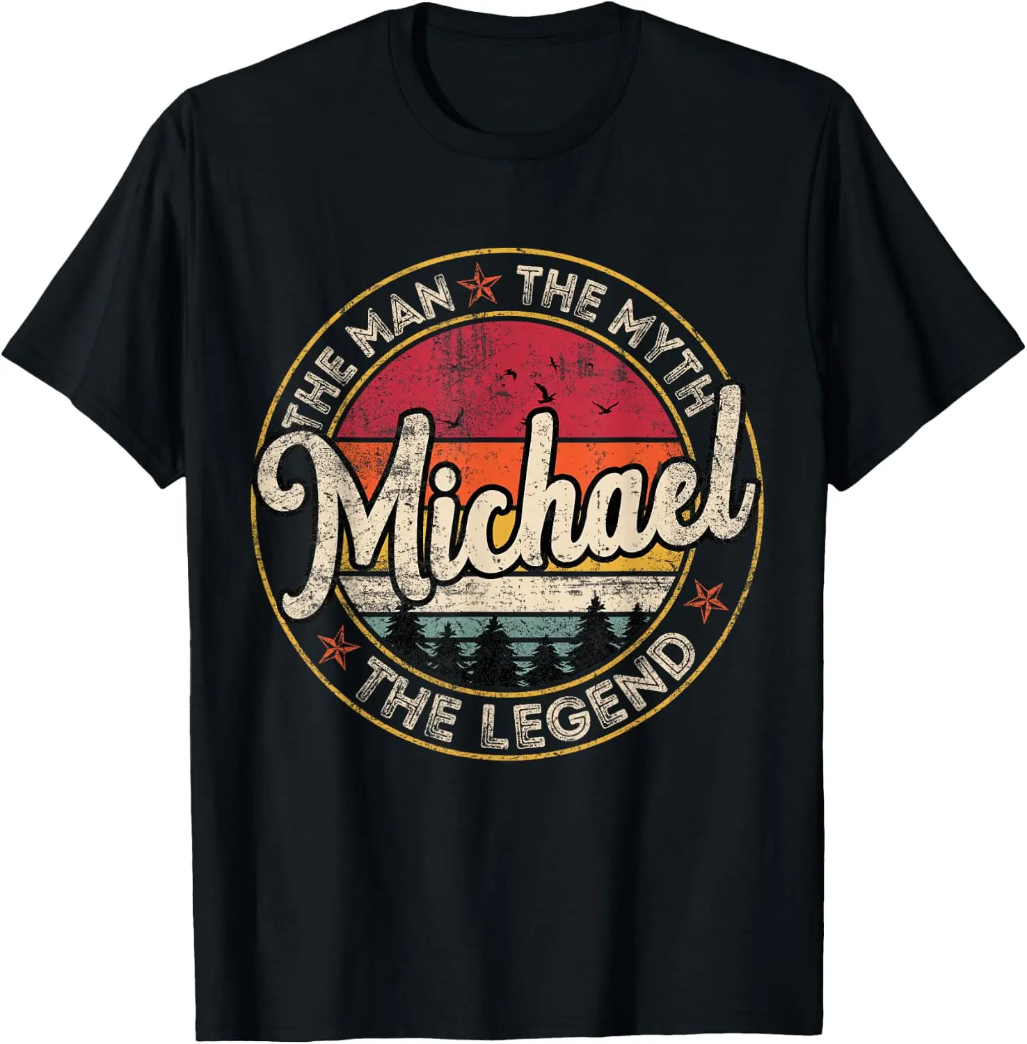 Michael Man Myth The Legend Personalized Name T-Shirt Unisex Pure Cotton Short-Sleeve Tee – Comfortable, Soft, Quick-Drying, and Suitable for Casual, Sports, and Outdoor Activities (Crew Neck)