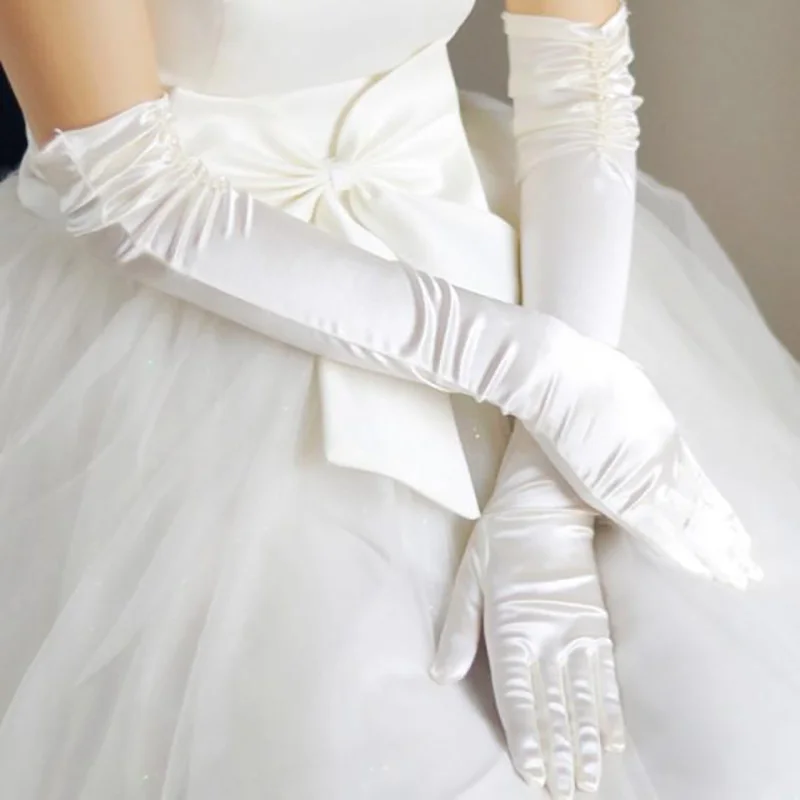 Guantes de novia con cuentas y dedos Guantes de novia Guantes Accesorios de boda