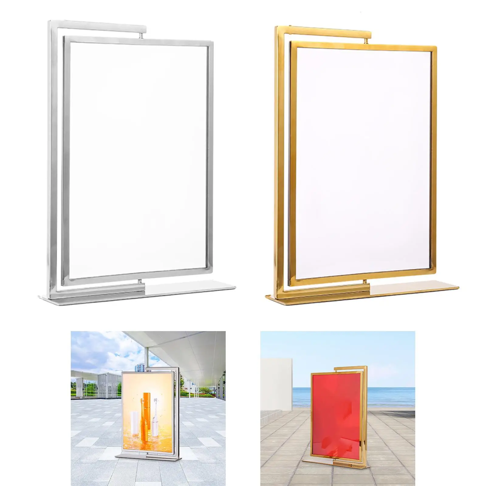 حامل لوحة الملصقات، حامل علامة قائم على الطاولة، إطار إعلاني لعرض مزدوج الجوانب للأعمال #3