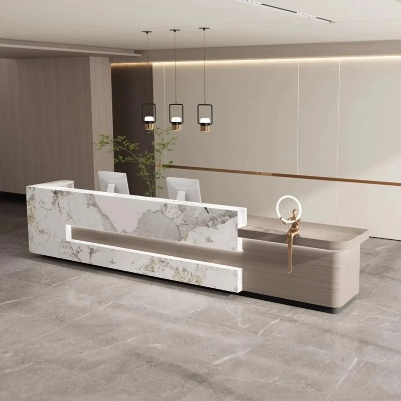 

Company Commericial Desks Industrial Curved Display Stands Welcome Reception Desks Adult Shop Business Escrivaninha Furniture