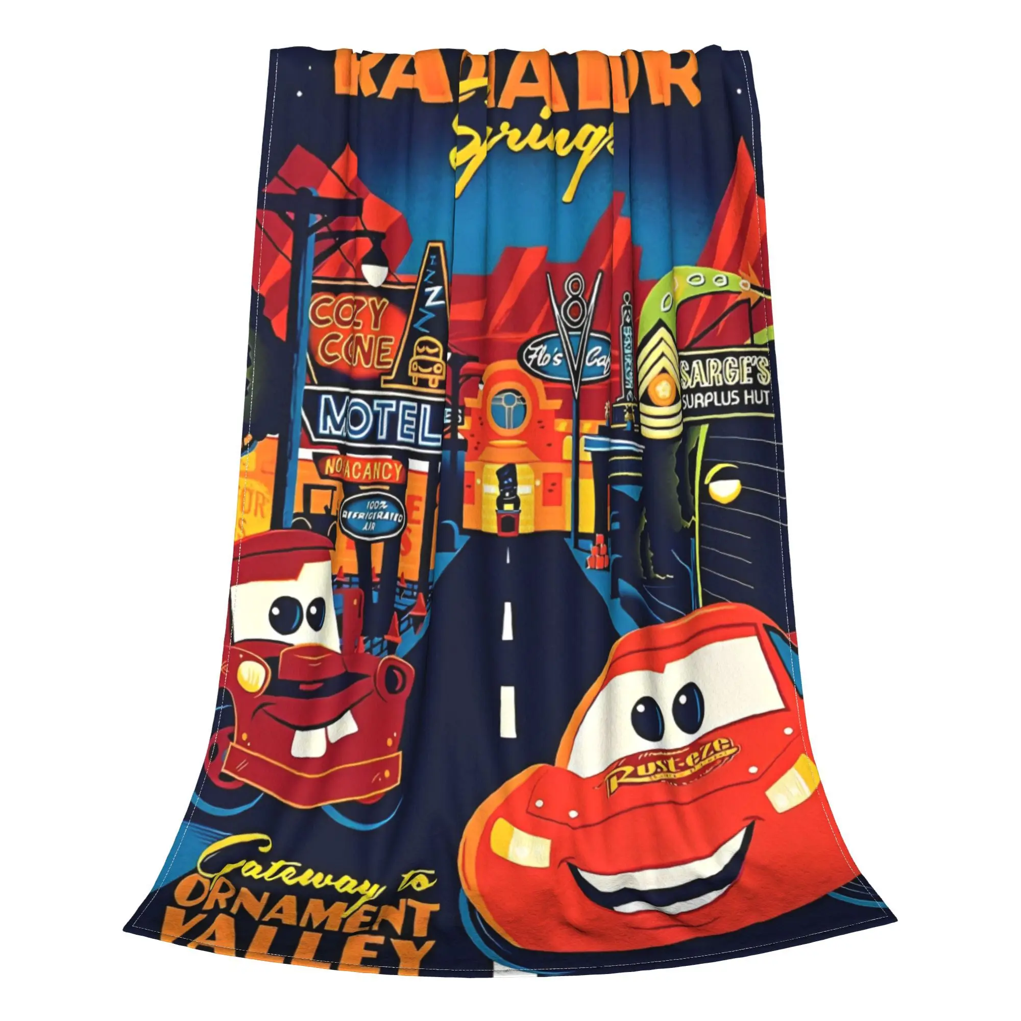 Radiator Springs Blankets Cars Lightning Mcqueen Flannel Awesome Breathable Throw Blanket for Home Autumn/Winter