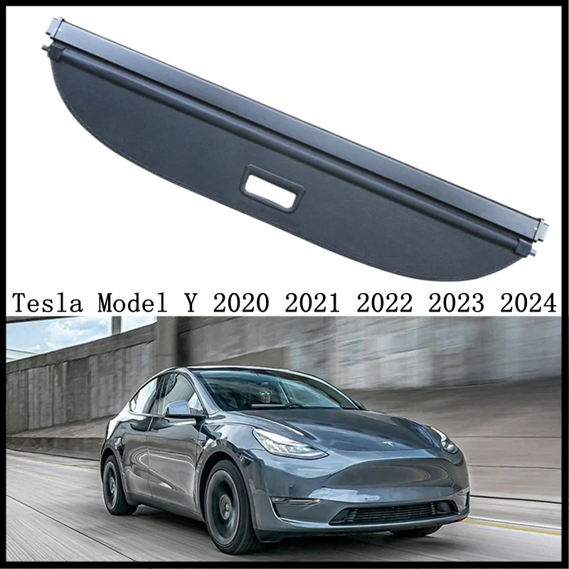 

Rear Cargo Cover For Tesla Model Y 2020 2021 2022 2023 2024 Privacy Trunk Screen Security Shield Shade Modification Parts