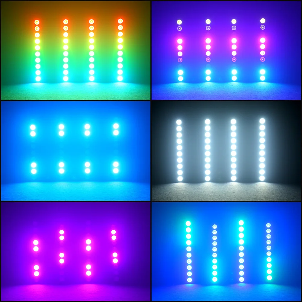 Imagem -02 - Decorativo Wall Washer Light Cob Rgbw Lâmpada Beads dj Disco Party Matrix Stage Effect Uplight Controle de Voz Ktv Bar Dmx512 10 Pcs