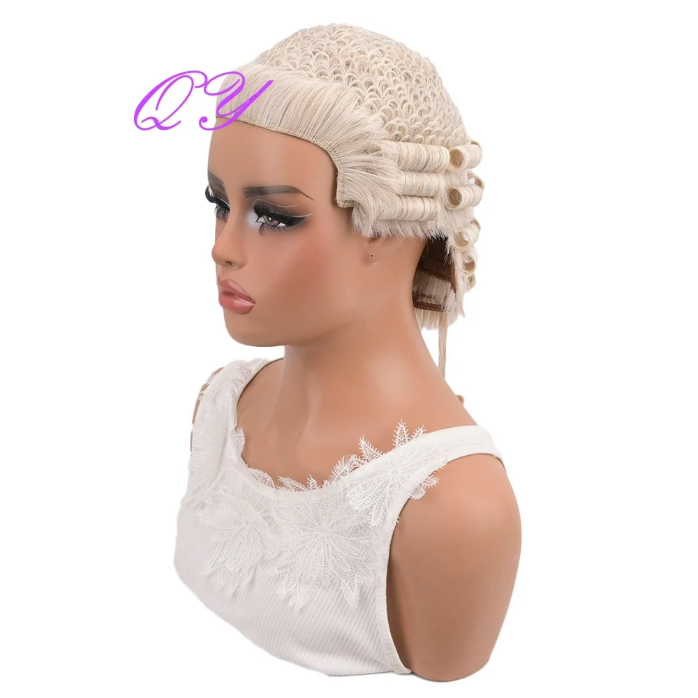 Classic British Women Court Barrister Wig Vintage Curly Design Lawyer Judge Costume Wig For Daily Halloween Or Court Dress Up