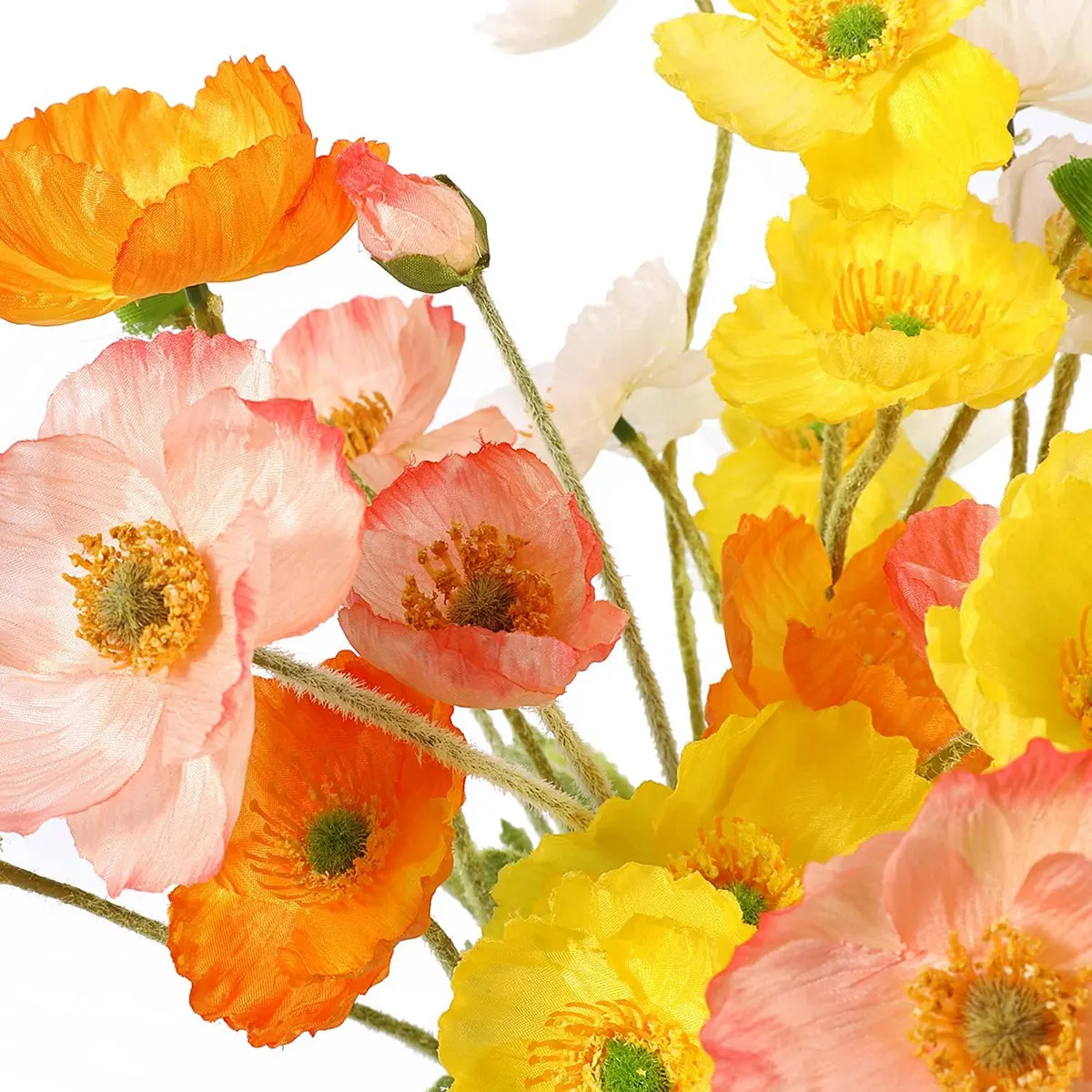 Confezione da 8 fiori artificiali fiori di papavero di seta per la decorazione domestica Bouquet festa di nozze fiore finto, composizione floreale